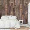 Hexoa Papiers Peints Papier Peint Trompe L'œil Tête De Lit En Bois 53x840cm -Papiers peints Soldes papier peint trompe l oeil tete de lit en bois 53x840cm