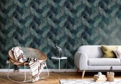 Hexoa Papiers Peints Papier Peint Tropical Palme Bleue 53x1000cm