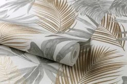 Hexoa Papiers Peints Papier Peint Tropical Palmes Dorées 53x1000cm -Papiers peints Soldes papier peint tropical palmes dorees 53x1000cm 2