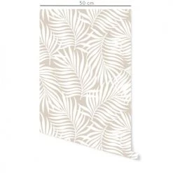 Decochic Papiers Peints Papier Peint Vinyle Adhésif Tropicale Gris Tourterelle 50x300 Cm -Papiers peints Soldes papier peint vinyle adhesif tropicale gris tourterelle 50x300 cm 1