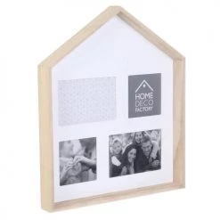 The Home Deco Factory Cadres Et Albums Photos Pêle-mêle Design Bois Maison 4 Photos Marron