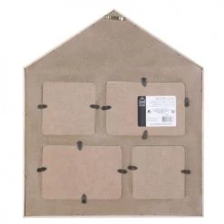 The Home Deco Factory Cadres Et Albums Photos Pêle-mêle Design Bois Maison 4 Photos Marron -Papiers peints Soldes pele mele design bois maison 4 photos marron 3