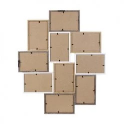 The Home Deco Factory Cadres Et Albums Photos Pêle-mêle Design Scandinave Natural 10 Photos Blanc Et Bois -Papiers peints Soldes pele mele design scandinave natural 10 photos blanc et bois 2