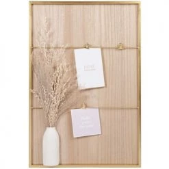 Maisons Du Monde Pêle-mêle Photos Pêle-mêle En Métal Doré, Vase En Polyrésine Et Fleurs Séchées 40x60