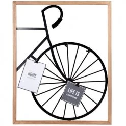Maisons Du Monde Pêle-mêle Photos Pêle Mêle En Métal Filaire Noir Roue De Vélo Et En Bois D'hévéa