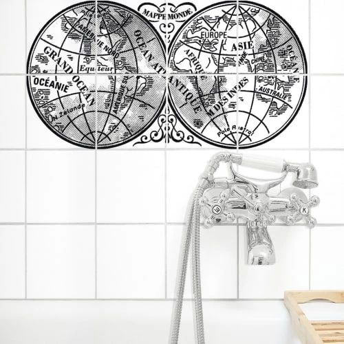 Wadiga Stickers Muraux Set 8 Stickers Pour Carrelage Noirs Et Transparents 4 Wadiga Stickers Muraux Set 8 Stickers Pour Carrelage Noirs Et Transparents – Image 2