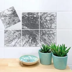 Wadiga Stickers Muraux Set De 6 Stickers Pour Carrelage Noirs Et Transparents -Papiers peints Soldes set de 6 stickers pour carrelage noirs et transparents 2